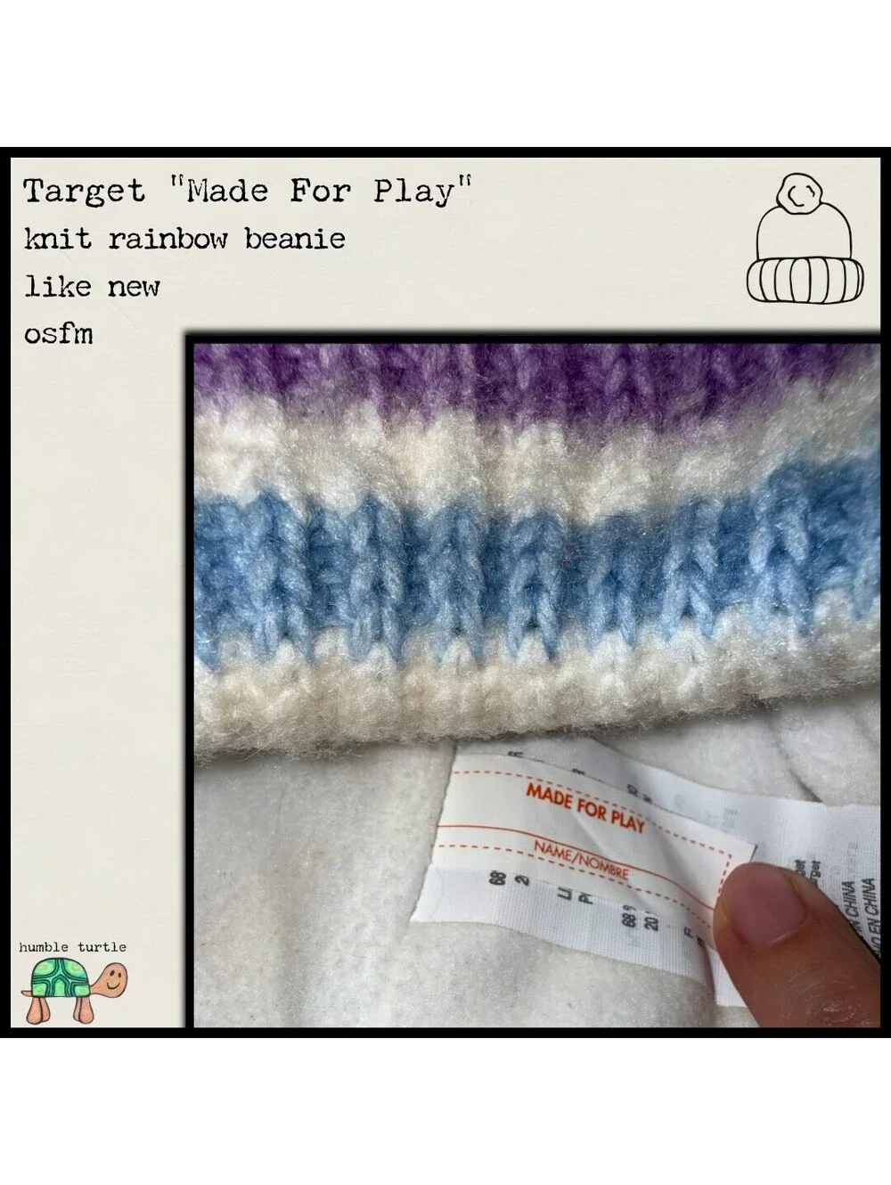 Target Made For Play Knit Rainbow Beanie with Pom Pom